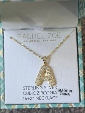 Rachel Zoe Letter "A" Necklace, 14K Gold Plated Sterling Silver